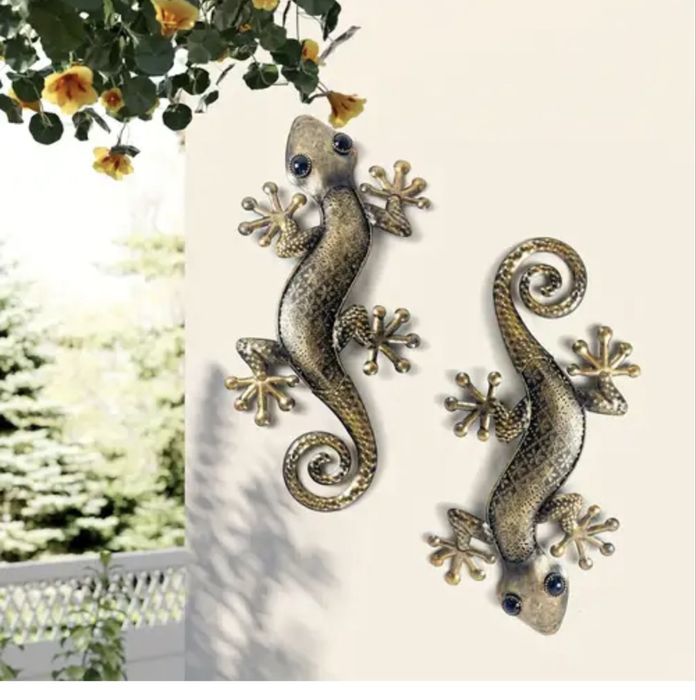 Decoraçao lagarto metal