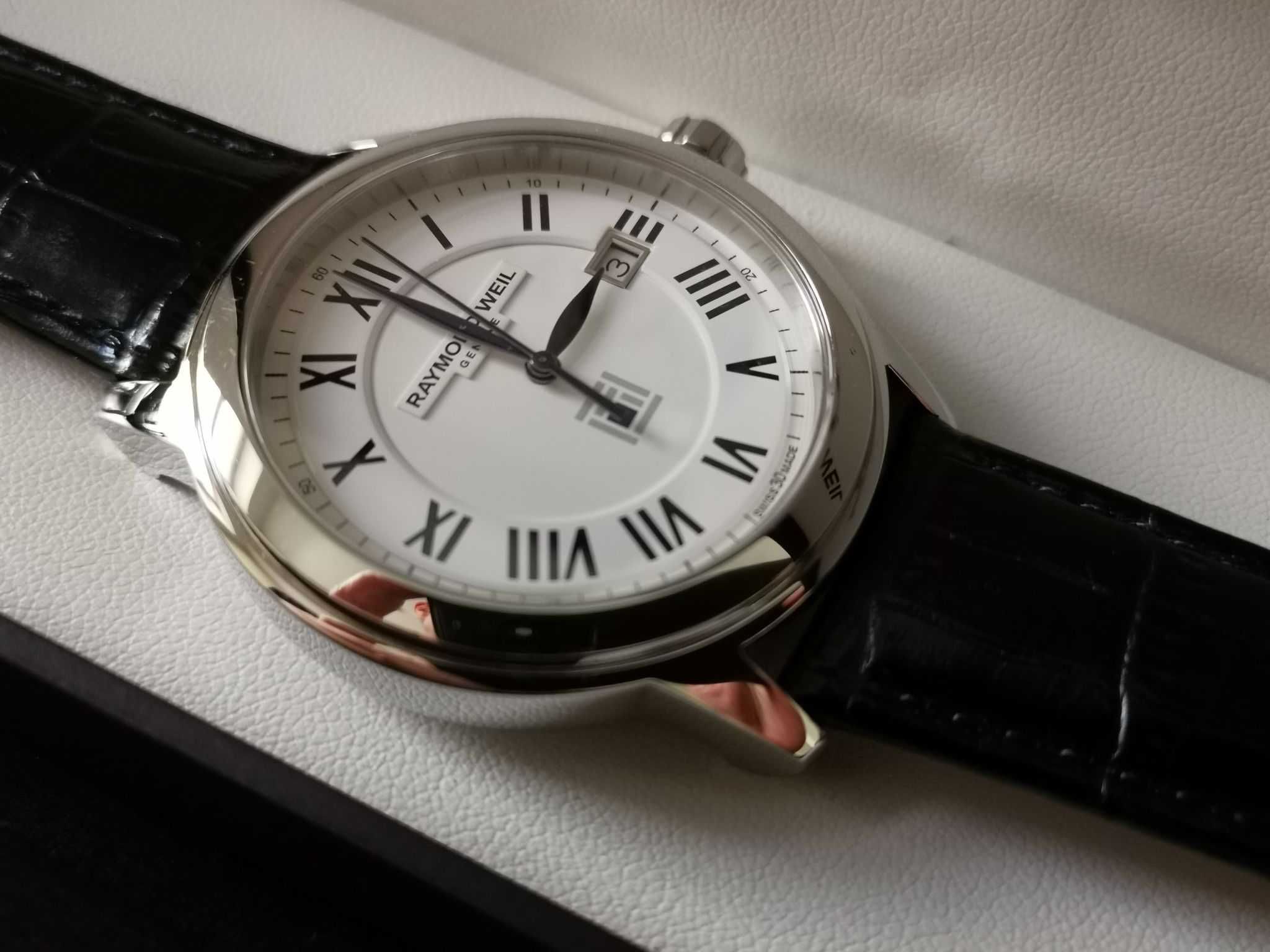 Zegarek męski Raymond Weil  5578 nowy, skórzany pasek.