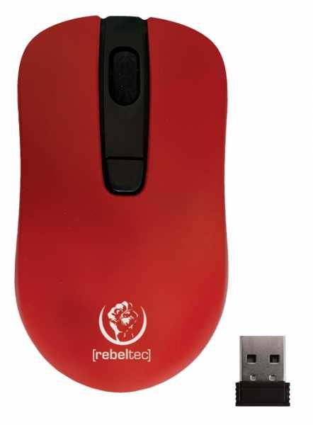 NOWA Mysz bezprzewodowa Rebeltec Star Red  1600 DPI czerwona
