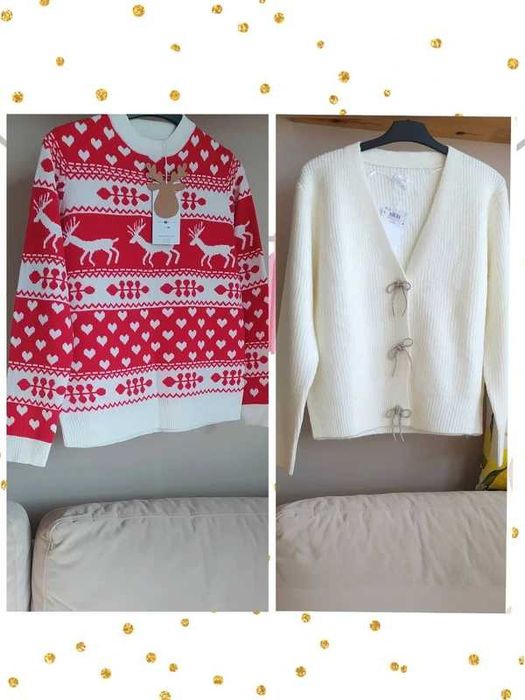 Sweter + sweter rozpinany kardigan na S kę