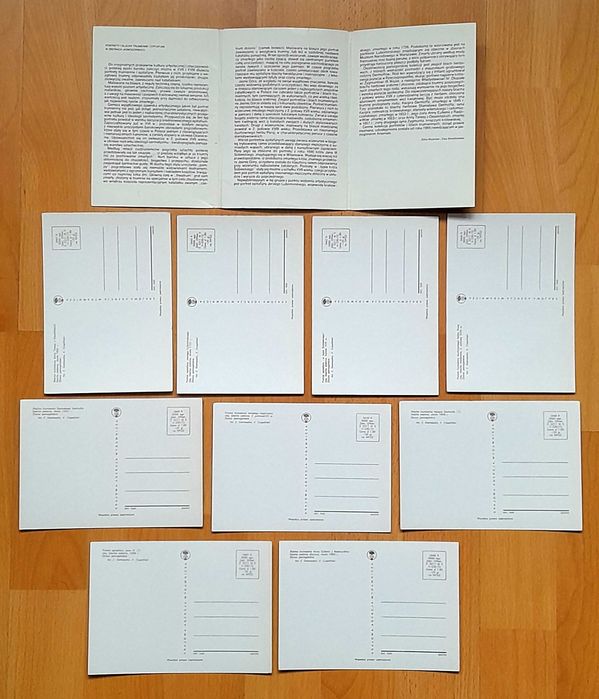 Portrety i blachy trumienne i epitafijne zestaw 9 pocztówek w obwoluci