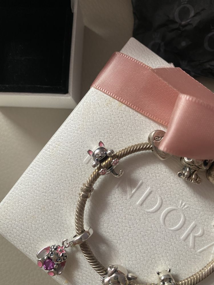 Pandora - charms kotek i kroloczke na sprzedaz