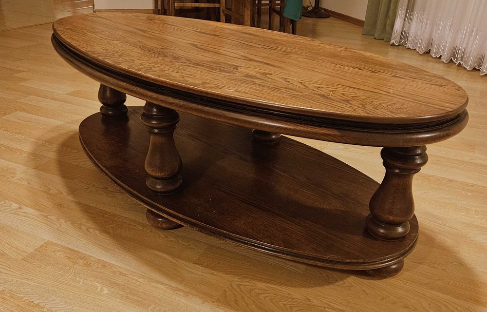 Ława dębowa owalna