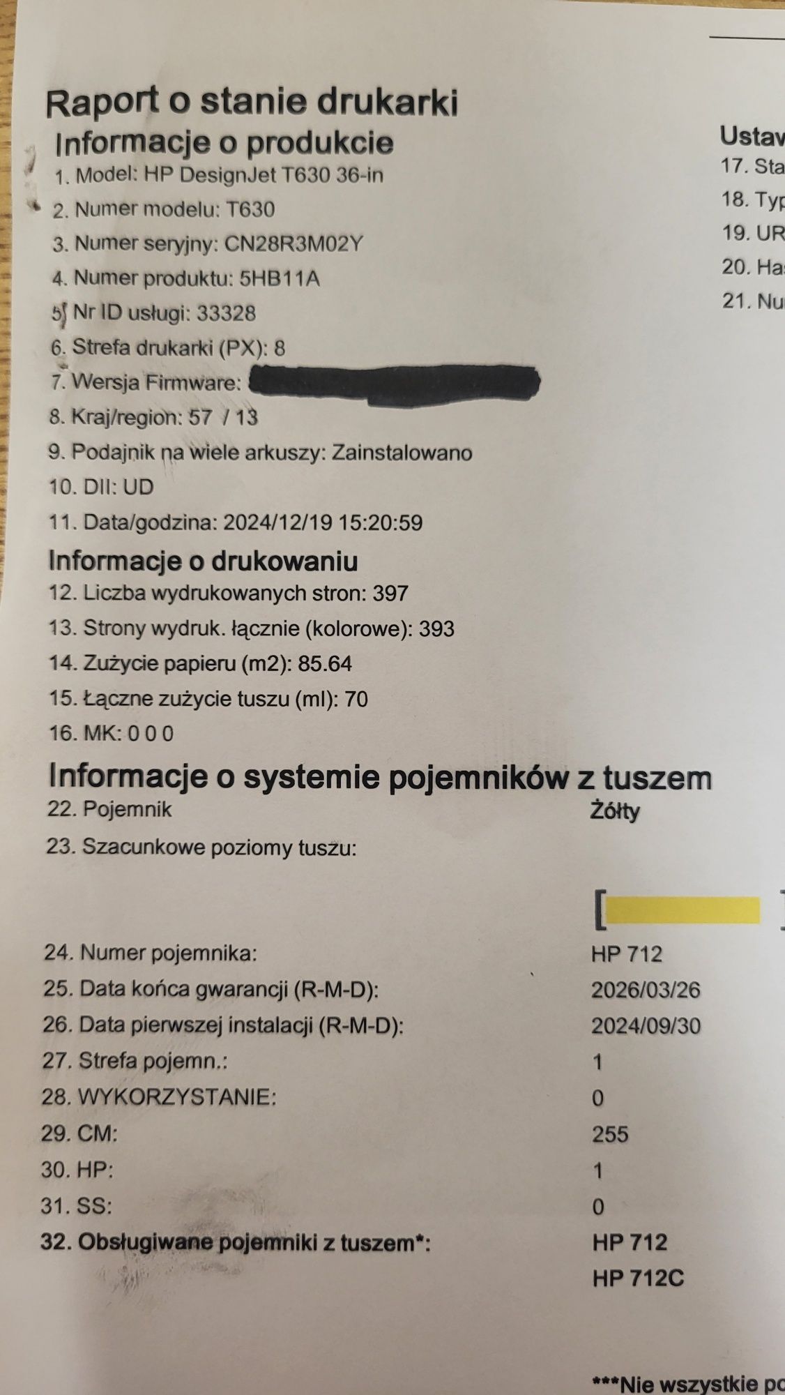 Ploter HP T630 36" jak nowy