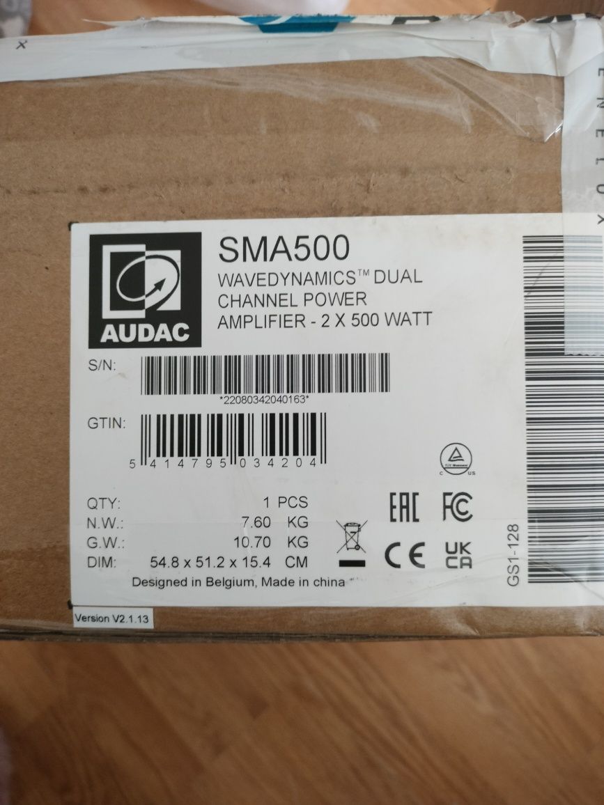 AUDAC SMA500 Dwukanałowy wzmacniacz mocy WaveDynamics™ 2 x 500 W