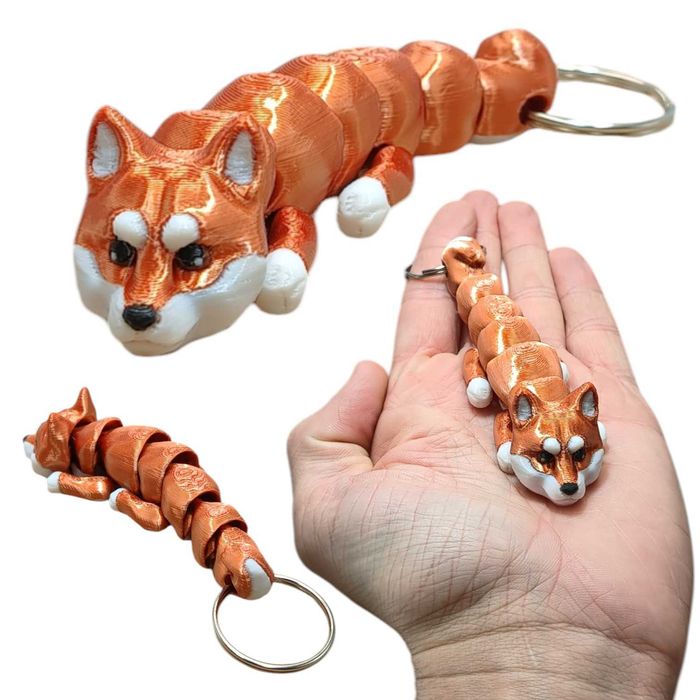 Ruchomy Brelok - Pies Shiba, Shiba Inu, Brelok do Kluczy, 84W1