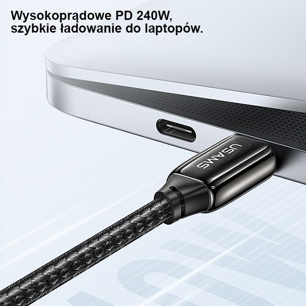 Kabel USAMS U82 USB-C do USB-C 2M 240W PD 3.1 Schwarz
