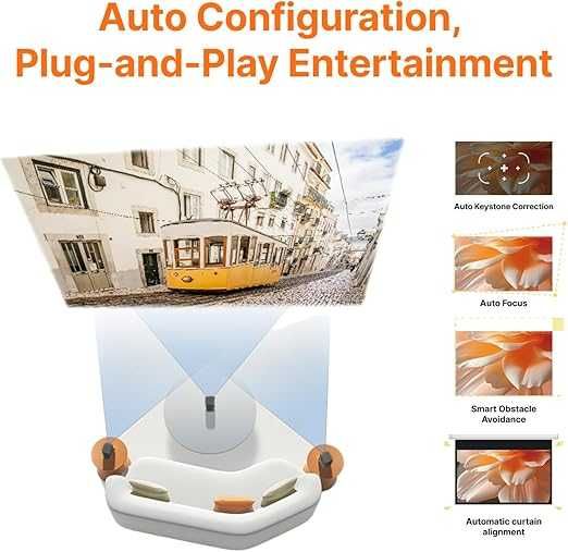 Inteligentny projektor WiFi & Bluetooth 1080P Czarny
