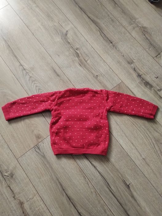 Sweterek świąteczny z pingwinkiem i reniferem, rozmiar 80