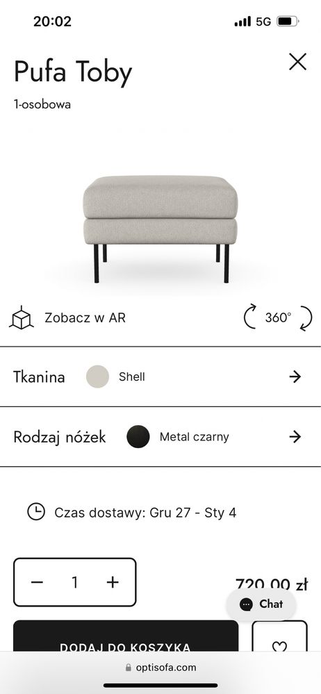 Pufa toby opti sofa