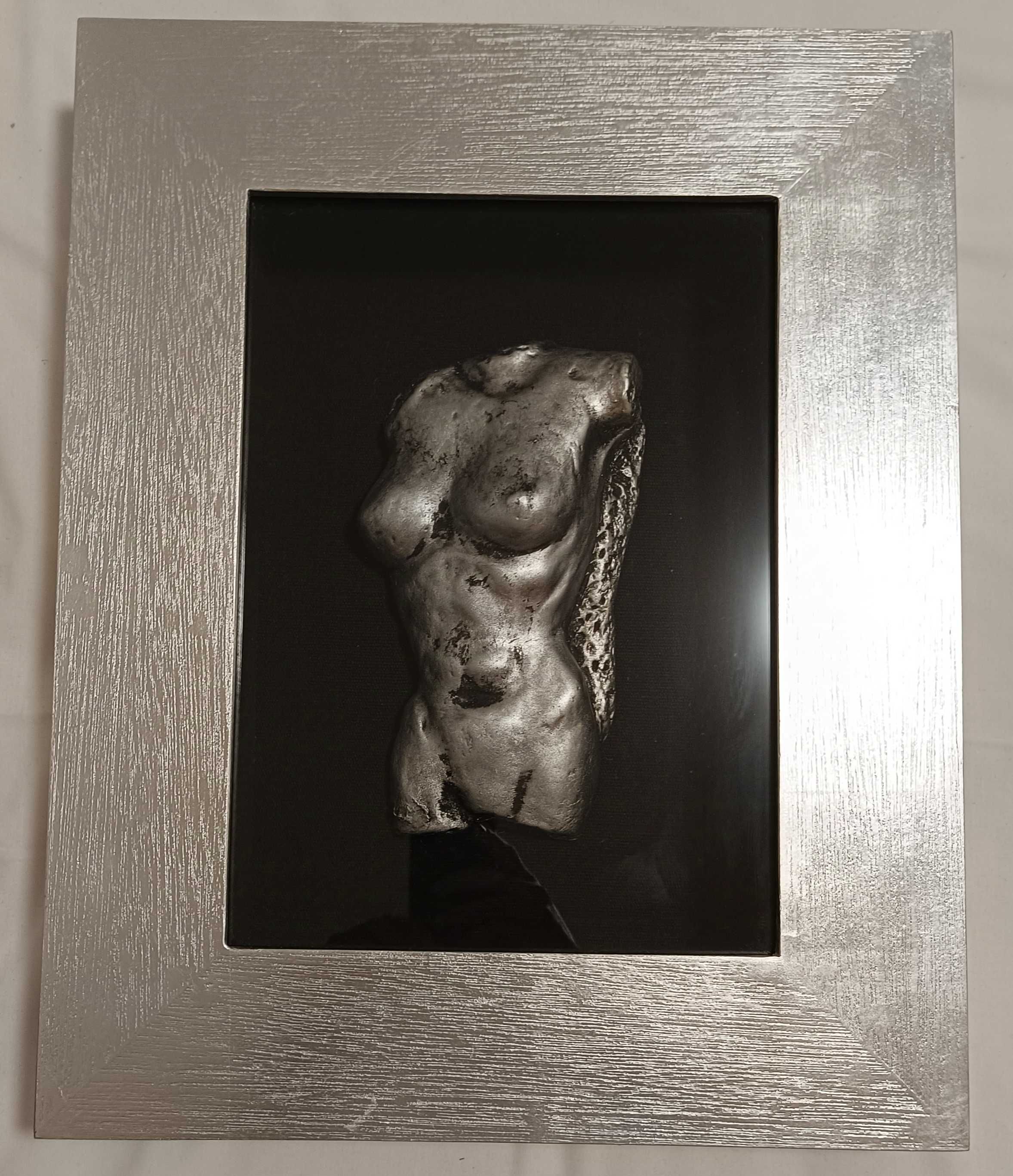 Obra de arte escultura homem e mulher em quadro decorativo