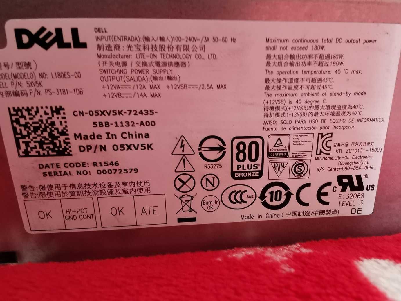 Dell (i5-6500, 8GB DDR3L-1600Mhz, płyta główna, zasilacz )