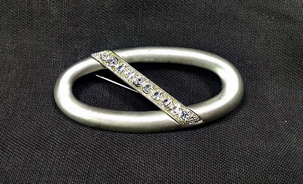 Браслет мельхиор Брошь овал Сережки советская бижутерия СССР