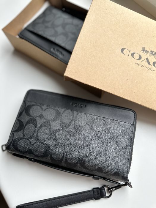 Чоловіча сумка через плече бананка Соach, гаманець барсетка Coach