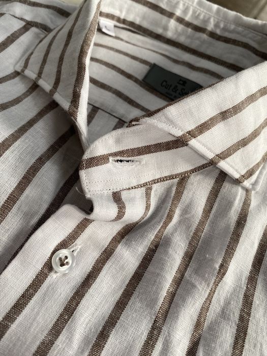 Lniana (len) koszula włoska nowa męska L