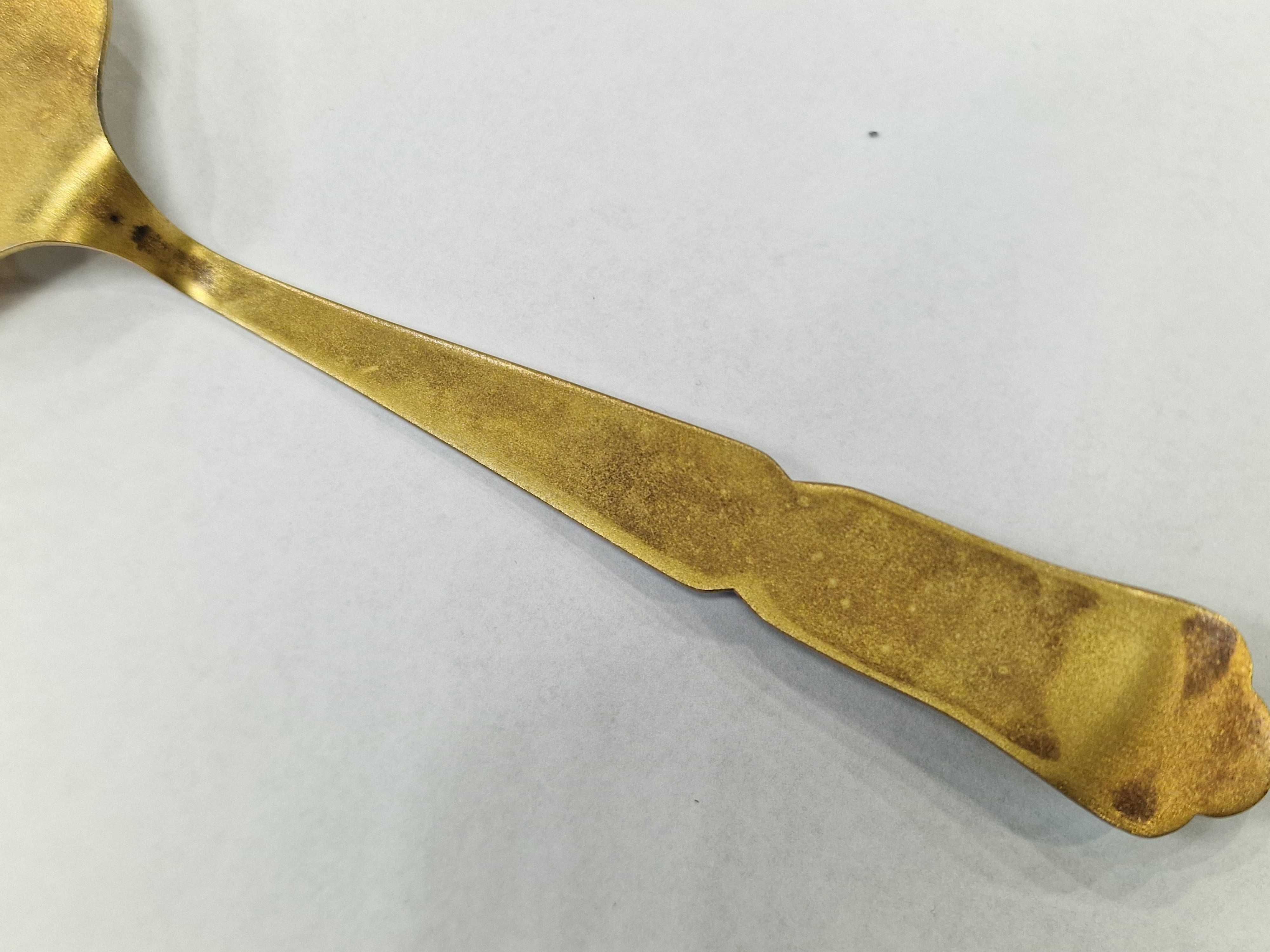Srebro 875 / Srebrna łyżka do ciasta/ 70 gram/ złocona/ ZSRR od 1958
