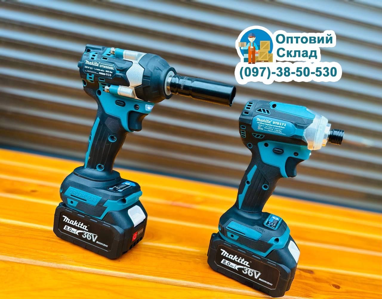 2/1 Makita Ударний Гайковерт DTW500 + Імпакт DTD171 Винтоверт 36V/8Ah