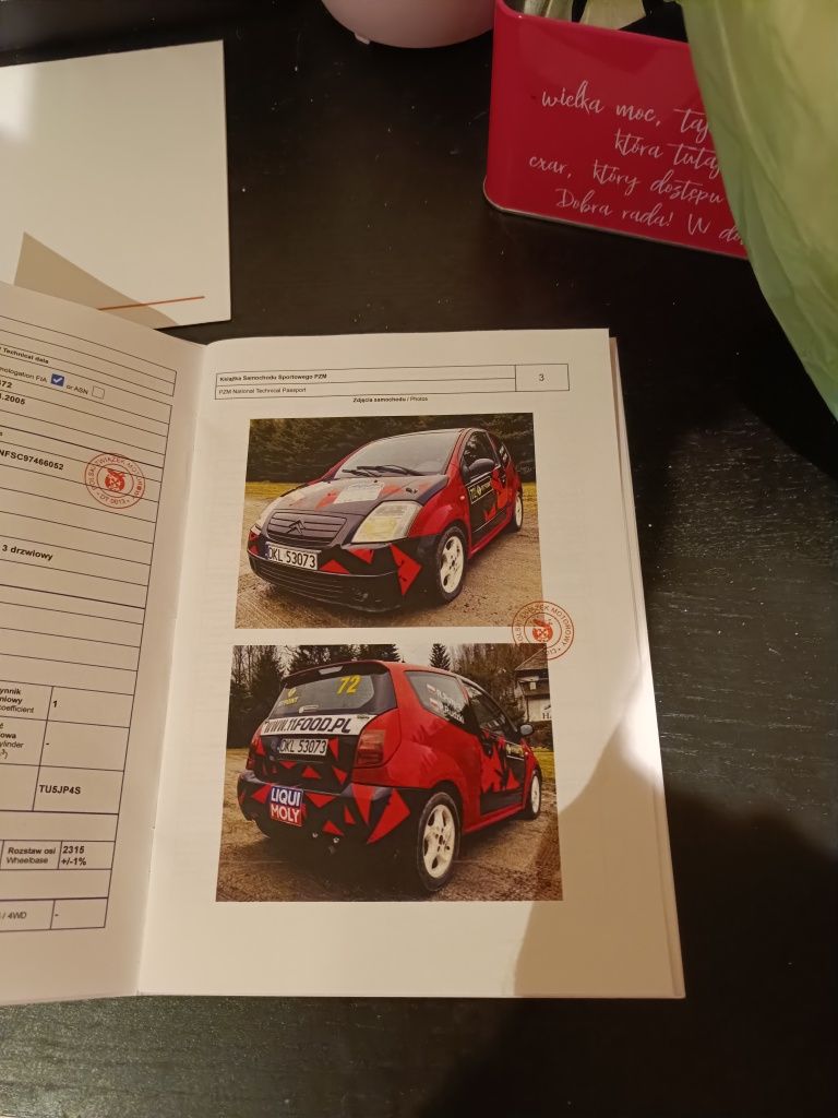 Citroen C2 VTS, KJS, Książka samochodu sportowego, Rajdy