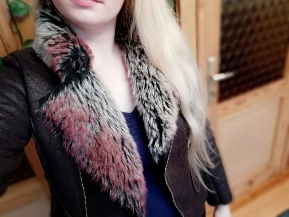 Kożuszek ramoneska brązowy S/M