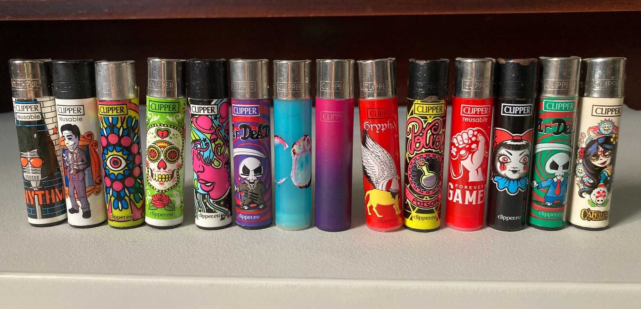 Conjunto de 14 Isqueiros Clipper Usados