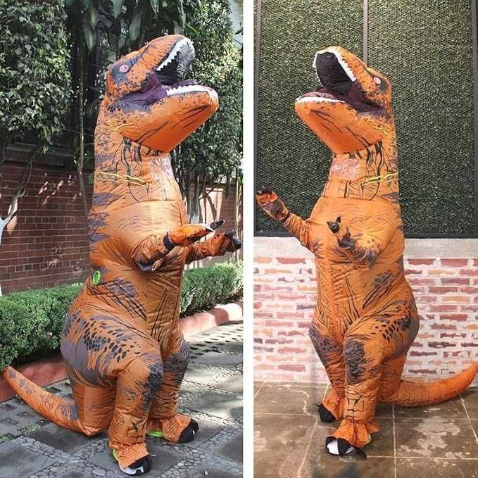 Dmuchany Dinozaur T-REX PRZEBRANIE Kostium Strój HALLOWEEN Q391