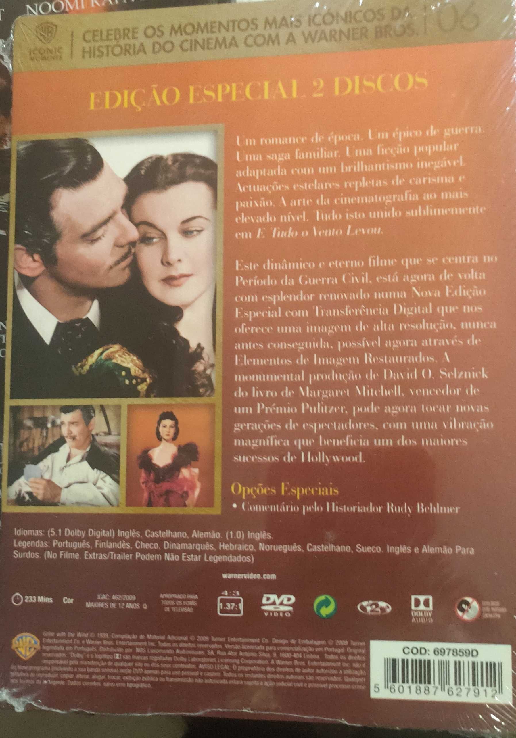 DVD novo ainda fechado edição especial E tudo o vento levou 2 discos
