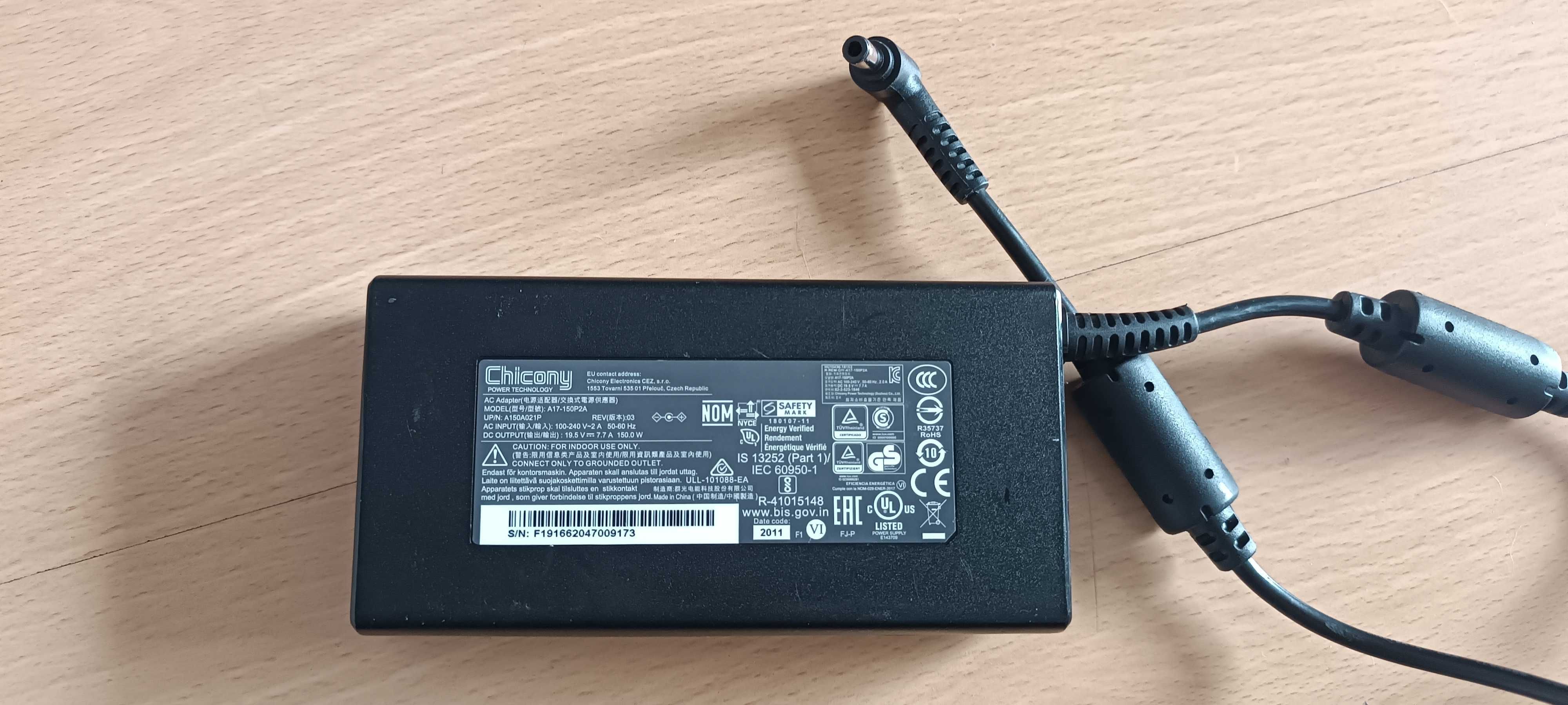 Carregador Toshiba/Asus/Lenovo 19,5v 7.7A 150w, testado, a 100%