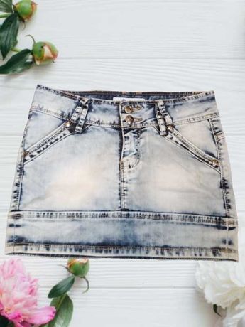 Джинсова міні спідниця джинсовая мини юбка zijin yan jeans