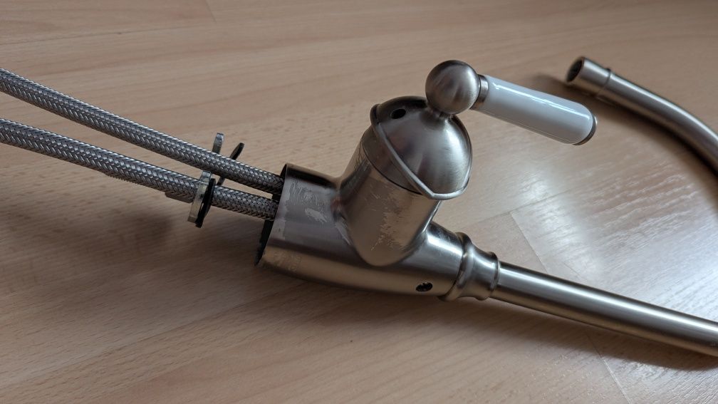 Bateria kuchenna IKEA stojąca retro stal szczotkowana inox