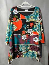 Zwiewna bluzka damska bluzka w kwiaty wzorzysta tunika 5XL / 50