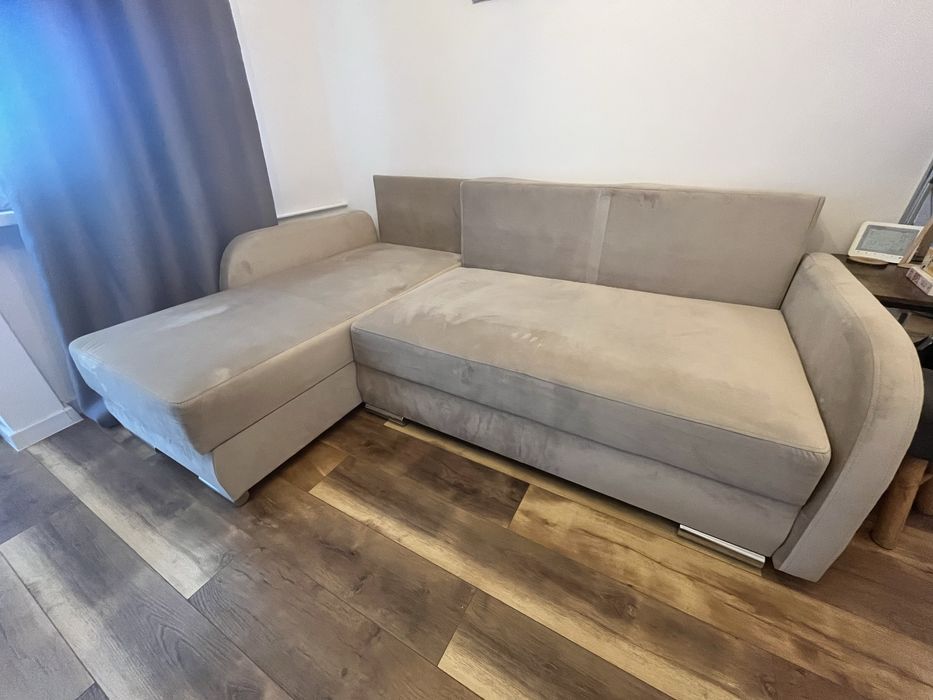 Beżowy narożnik dwustronny w bardzo dobrym stanie