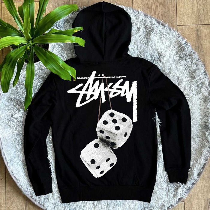 Мужская кофта Stussy Fuzzy Dice » Зип Худи черная Стусси » XS S M L XL