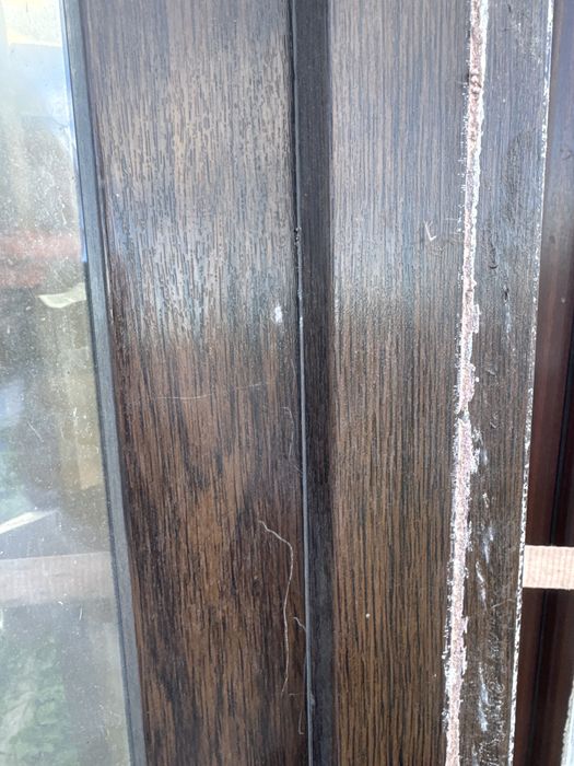 1x okno balkonowe 87x223 plastikowe dab bagienny (pelna szyba, transpo