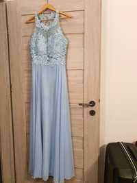 Suknia błękitna z kryształkami
