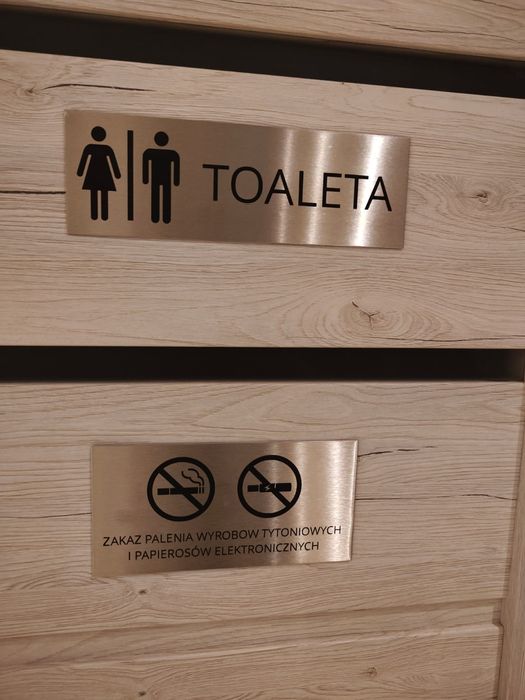 Tabliczna wc i zakaz palenia do salonu