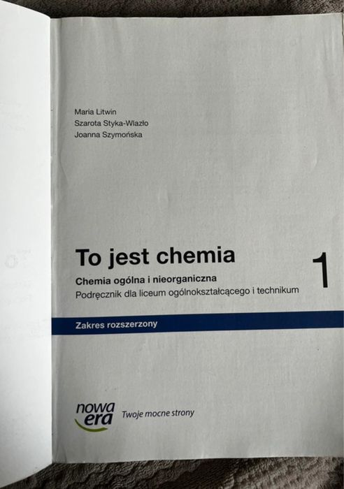 To jest chemia. Podrecznik do chemii do klasy 1.
