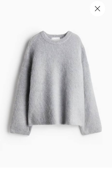 Сірий мохеровий светр h&m