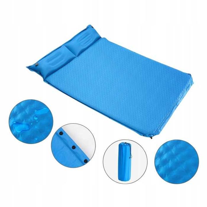 MATERAC campingowy składany  186 x 130 cm SAMOPOMPUJĄCY