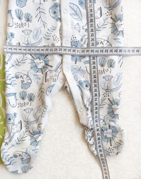 Чоловічок з голубим принтом 3-6 місяців 68 розмір