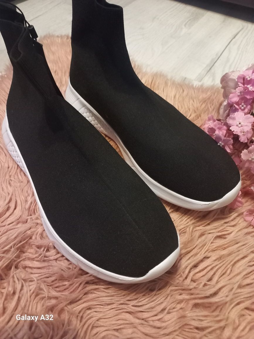 Buty skarpetkowe wsuwane męskie 43. Bianco