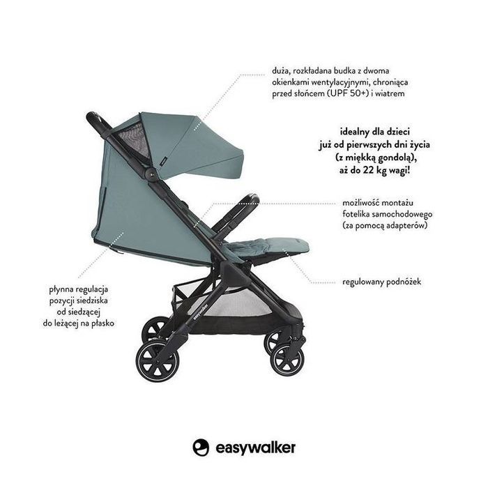 Easywalker Jackey kompaktowy, samoskładający z torbą transportową