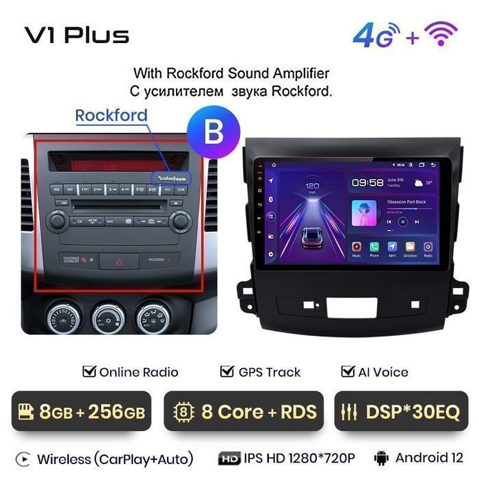 Radio nawigacja Mitsubishi Outlander xl 2 Citroen C-Crosser Android 8G