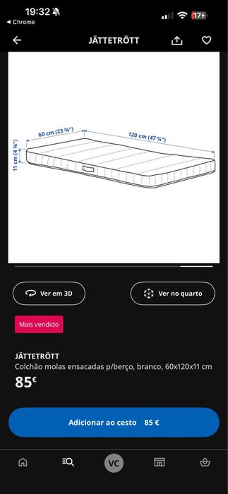 Cama de criança com colchao ikea