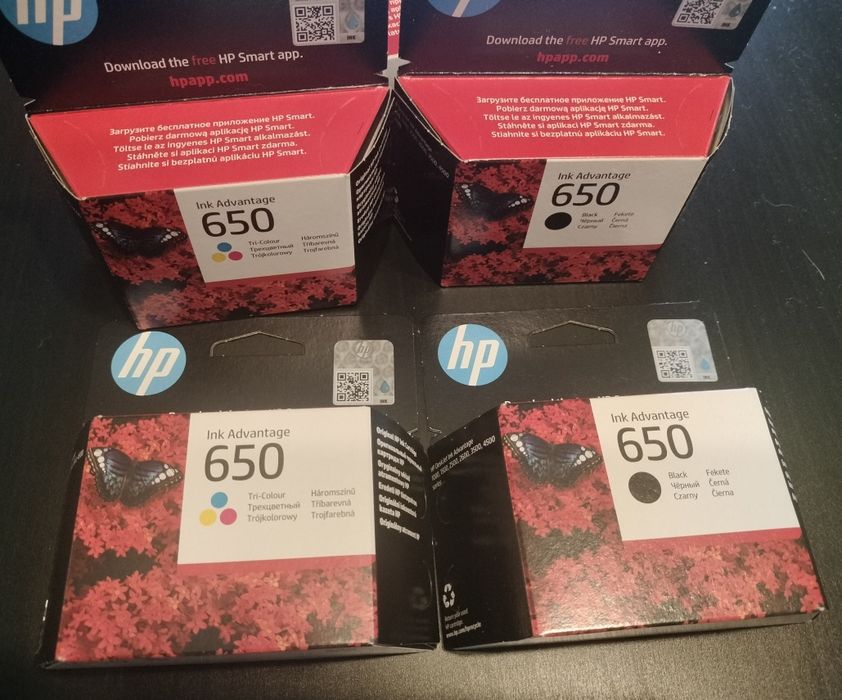 Zestaw tuszy HP 650 Black + Color – nowe, oryginalne