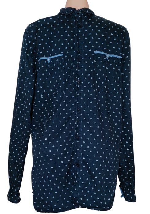 Męska granatowa Koszula we wzory Top Secret 44 (2 XL)