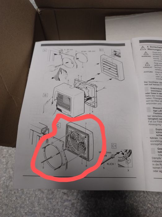 Osłona zewnętrzna z lamelami od wentylatora Maico EVN 15