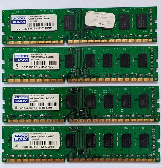 RAM DDR3 4x2 GB PC3-12800 DIMM Goodram