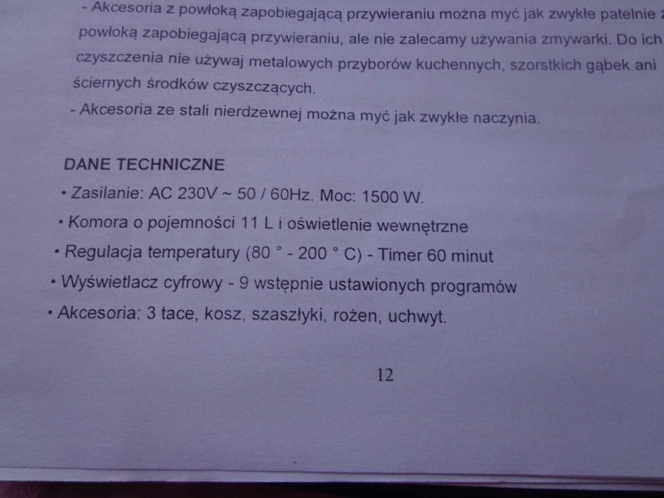 Sprzedam nowy wielofunkcyjny piekarnik beztłuszczowa frytkownica