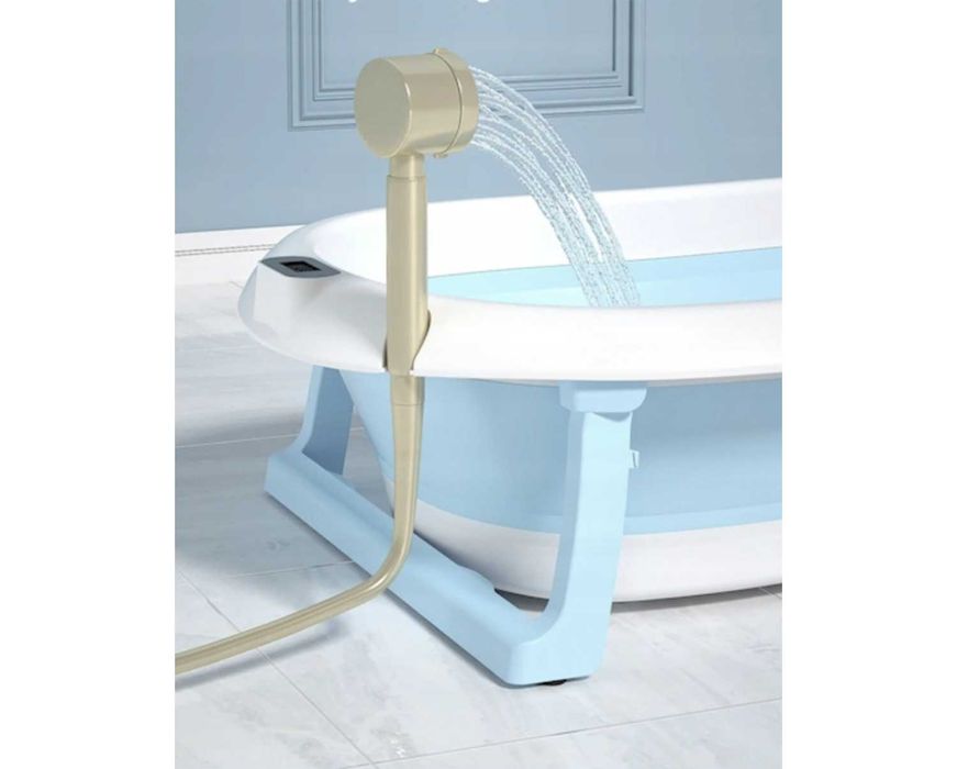 Wanienka Dla Dzieci Niemowląt Składana z Termometrem LCD i Poduszką