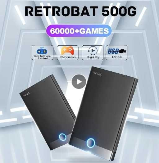 Batocera 33/35/Retrobat/Launchbox KinHANK/JMachen 500 GB portable HDD